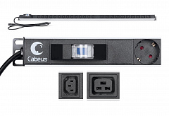 Cabeus PDU-16-14C13-10C19-B-C14 Блок розеток для вертикальный, 10хIEC 320 C19, 14хIEC 320 C13