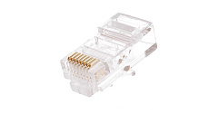 NETLAN EC-UP8P8C-5E-003-TR-100 Коннектор RJ45/8P8C под витую пару, Кат.5e (Класс D), 100МГц, покрыти