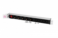 Rem R-10-5S-5C13-V-440-Z Блок розеток Rem-10 без шнура с выключателем, 5 Sсhuko, 5 IEC 60320 C13