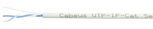 Кабель витая пара Cabeus UTP-1P-Cat.5e-SOLID-LSZH-GY-500