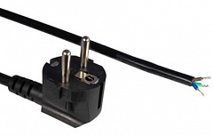Hyperline PWC-SHM-OE-1.8-BK Кабель с вилкой Schuko (open end), 3x0.75 кв.мм, 10А, 1.8 м, черный