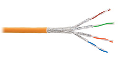 NIKOLAN NKL 9355C-OR Кабель S/FTP 4 пары, Кат.6a (Класс Ea), тест по ISO/IEC, 500МГц, одножильный