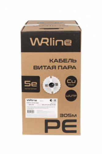 Кабель витая пара WRLine WR-UTP-4P-C5E-PE-BK