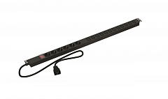 Hyperline SHE-6SH-12IEC-S-2.5AIEC Блок розеток вертикальный, 6 розеток Schuko, 12 розеток IEC320 C13