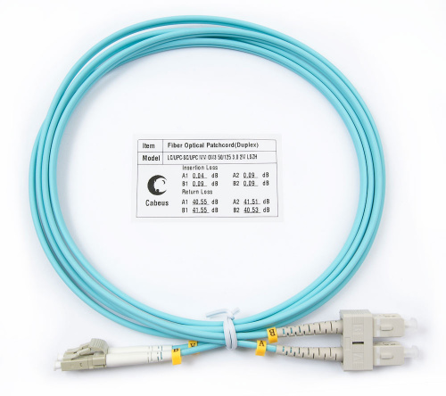 Патч-корды оптические Cabeus FOP-50-LC-SC-2m
