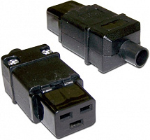 LANMASTER LAN-IEC-320-C19 Вилка IEC 60320 C19, 16A, 250V, разборная, черная