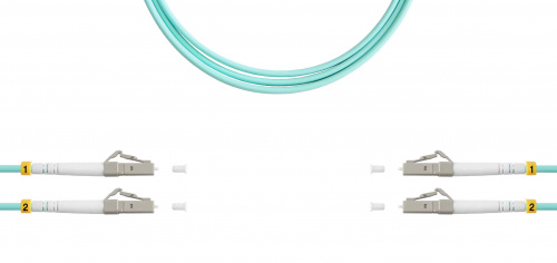 Патч-корды оптические TELCORD ШОС-2x3.0-2LC/U(dx)-2LC/U(dx)-MM503-2м-LSZH-AQ