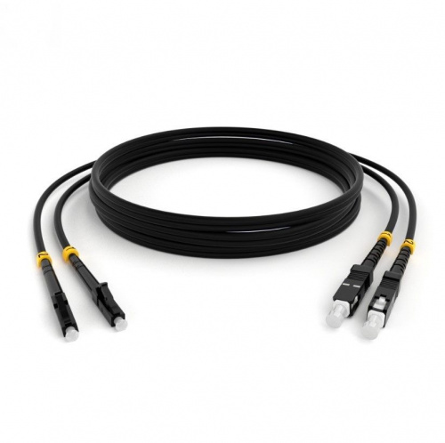 Патч-корды оптические Hyperline FC-D2-50-LC/PR-SC/PR-H-10M-LSZH-BK