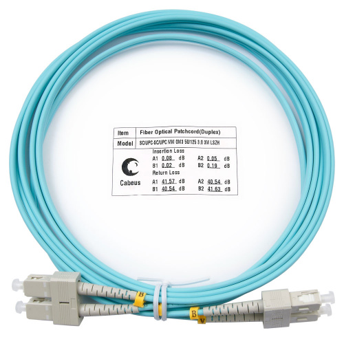 Патч-корды оптические Cabeus FOP-50-SC-SC-3m
