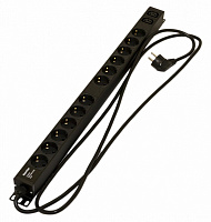 Hyperline SHE-12SH-2IEC-2.5EU Блок розеток, 12 розеток Schuko + 2хIEC320 C13, 16 A, 250В