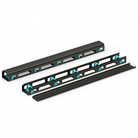 DANNMAN CO-37U-VC-RAL9005  Вертикальный кабельный организатор с крышкой и пластиковыми кольцами, 37U