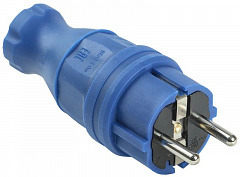 IEK PKR01-016-2-K07 ВБп3-1-0м Вилка прямая ОМЕГА IP44 синяя