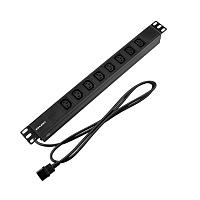 REXANT 04-0304-1 Блок распределения питания PDU горизонтальный 1U 8 розеток C13 10A без выключателя
