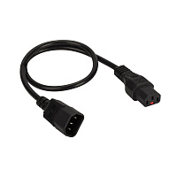 LANMASTER LAN-PP13L/14-1.0-BK Шнур питания с блокировкой C13-C14, 3х0.75, 220В, 10А, черный, 1 метр