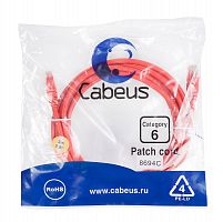 Патч-корды Cabeus PC-UTP-RJ45-Cat.6-3m-RD