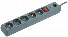 IEK WFP10-16-05-03-ZK-K03 Сетевой фильтр СФ-05К 16А 5 мест 2P+PE/3м 3х1мм2 серый