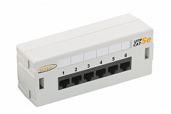 NIKOMAX NMC-WP06UD2-GY Коммутационная панель настенная, 6 портов, Кат.5е (Класс D), 100МГц, RJ45/8P8