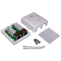 TWT TWT-SM2-4545/S6-WH Настенная розетка, 2 порта RJ-45 категории 6, STP, белая