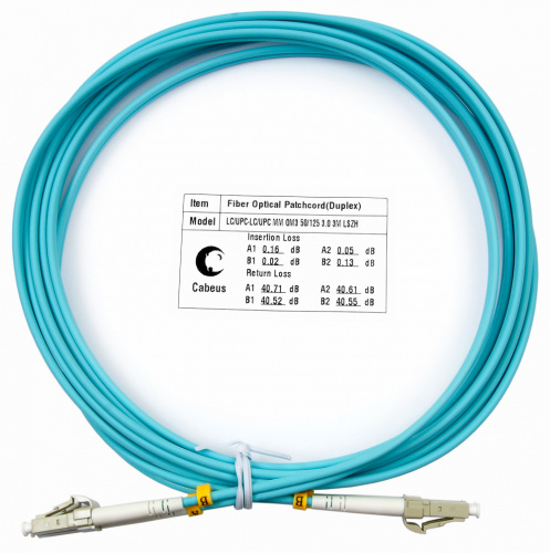 Патч-корды оптические Cabeus FOP-50-LC-LC-3m