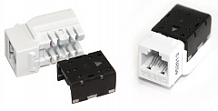 Hyperline KJNE-8P8C-C6A-90-WH Вставка Keystone Jack RJ-45(8P8C), категория 6A, 110 IDC, заделка с по