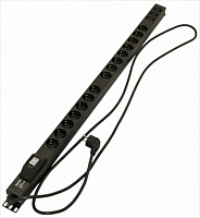 Hyperline SHE-15SH-3IEC-B-2.5EU Блок розеток, 15 розеток Schuko+3хIEC320 C13, 16 A, 250В