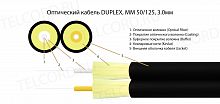 Волоконно-оптический кабель TELCORD FK-DX-50-3.0-LSZH-BK