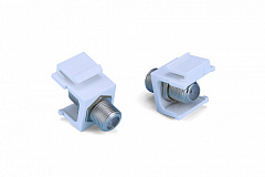 Hyperline KJ1-FCON-N-WH Вставка формата Keystone Jack с проходным адаптером F-типа, nickel plated, R