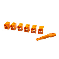 LANMASTER LAN-SEC45-CL-SET-OR Комплект блокираторов коннектора RJ-45 (6 шт.) + ключ, оранжевый