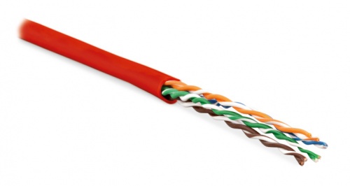 Кабель витая пара Hyperline UUTP4-C5E-P24-IN-LSZH-RD-100