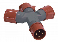 IEK PAS32-016-4 Адаптер трехлучевой ССИ-1013-214 16А-6ч 380В 3P+PE IP44