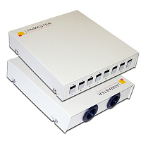 LANMASTER LAN-FOBM-WM-8SC Кросс оптический настенный, металлический, на 8 SC адаптеров