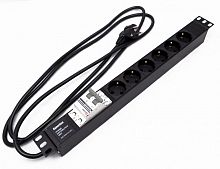 Блоки силовых розеток Hyperline SHE19-6SH-B-2.5EU