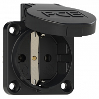 Розетка встраиваемая 16A/250V/1P+N+E/IP54 черная 105-0s PCE