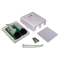 TWT TWT-SM2-4545/6-WH Настенная розетка, 2 порта RJ-45 категории 6, UTP, белая