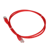TWT-45-45-1.5-RD Патч-корд UTP кат.5e, с заливными колпачками, 1.5 м, красный