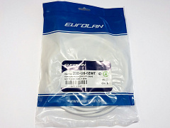 Eurolan 21S-U6-02WT Коммутационный шнур категории 6 SLIM LINE, U/UTP, LSZH, T568B, 1,5 м, белый