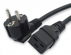 Hyperline PWC-IEC19-SHM-1.8-BK Кабель питания IEC 320 C19 - Schuko, 3x1.5 кв.мм, 16A, 1.8 м, черный