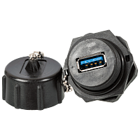 LANMASTER LAN-OK-USB30/180-WP Индустриальный соединительный модуль USB 3.0, IP68, с крышкой