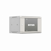 NTSS-W6U6060GS Шкаф настенный телекоммуникационный 6U 600х600х370мм, 2 профиля 19, дверь стекло