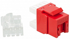 LANMASTER LAN-OK45U5E/180P-RD Модуль Keystone, RJ45, кат.5E, UTP, 180 градусов, со встроенной шторко
