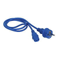 LANMASTER LAN-PP13/SH-1.0-BL Шнур питания C13-Schuko (прямая вилка), 3х0.75, 220В, 10А, синий, 1 мет
