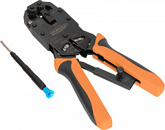 NIKOMAX NMC-2008AR Инструмент обжимной профессиональный, 3 гнезда, торцевой, с храповиком, совместим
