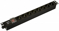 Hyperline SHE19-8SH-S-CB Блок розеток для 19