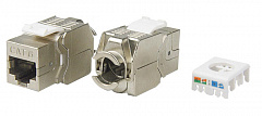 Hyperline KJ8-8P8C-C6-180-TLS-SH-F-WH Вставка Keystone Jack RJ-45(8P8C), категория 6, экранированная