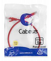 Патч-корды Cabeus PC-UTP-RJ45-Cat.5e-0.5m-RD-LSZH