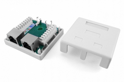 Компьютерные розетки Hyperline SB1-2-8P8C-C6-SH-WH