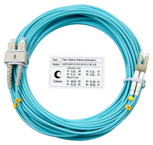Патч-корды оптические Cabeus FOP-50-LC-SC-10m