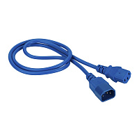 LANMASTER LAN-PP13/14-0.5-BL Шнур питания C13-C14, 3х0.75, 220В, 10А, синий, 0.5 метра
