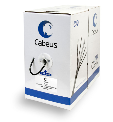 Кабель витая пара Cabeus UTP-4P-Cat.5e-SOLID-LSZH-BK