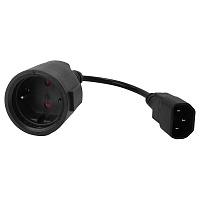 LANMASTER LAN-PPS/14-0.2-BK Шнур переходной, вилка C14 - розетка Schuko, 3х0.75, 220В, 10А, черный,
